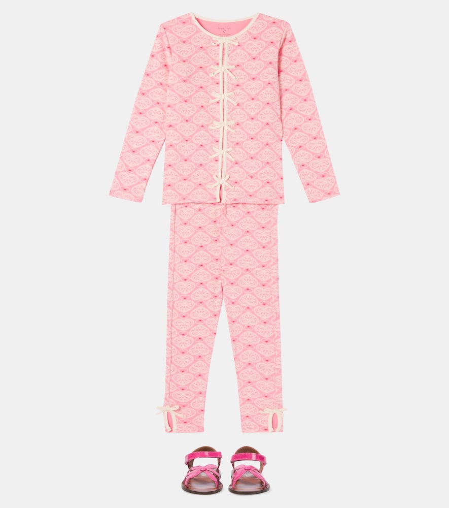 Konges Slojd Ella Cotton-blend Top And Leggings Set In Pink