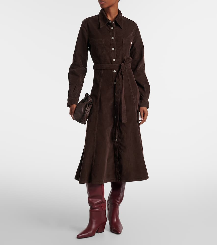 Ag Marseille Denim Shirt Dress In Brown
