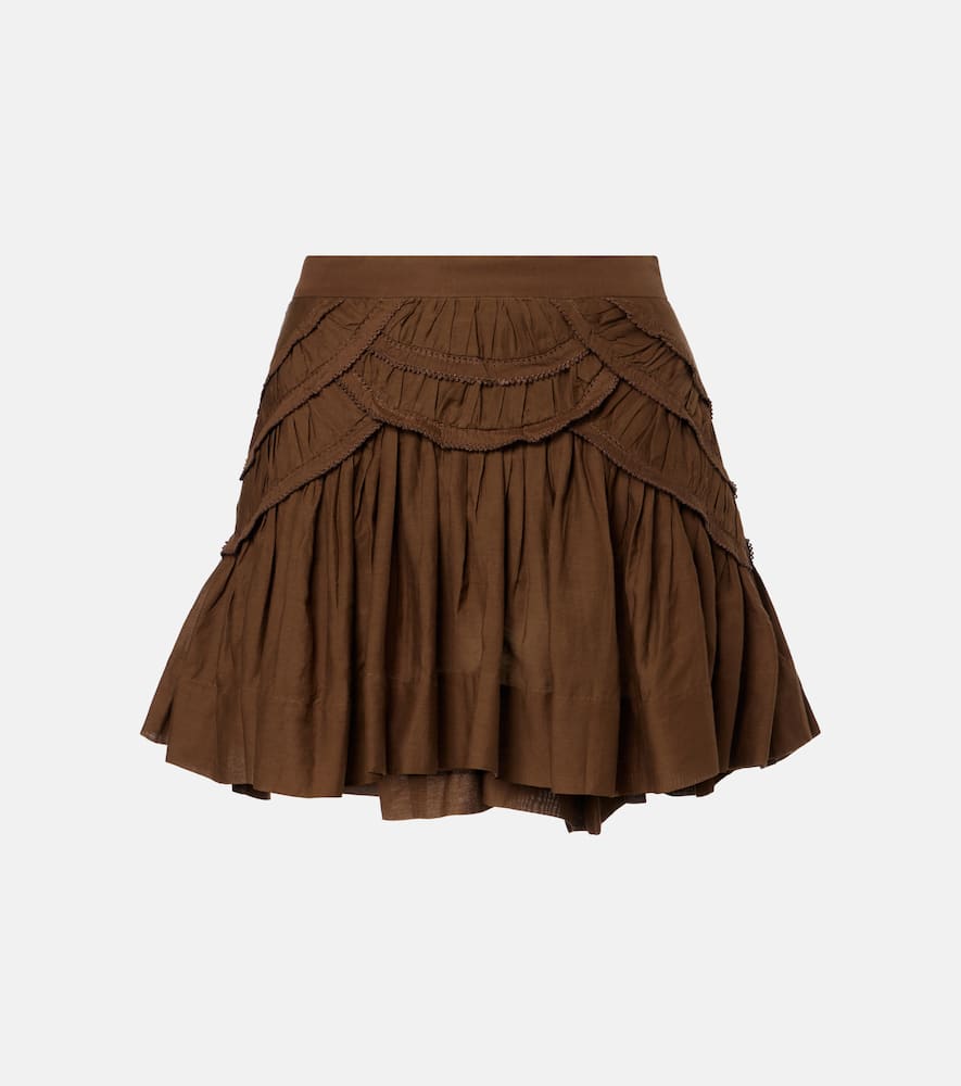 Ceola frilled cotton-blend miniskirt