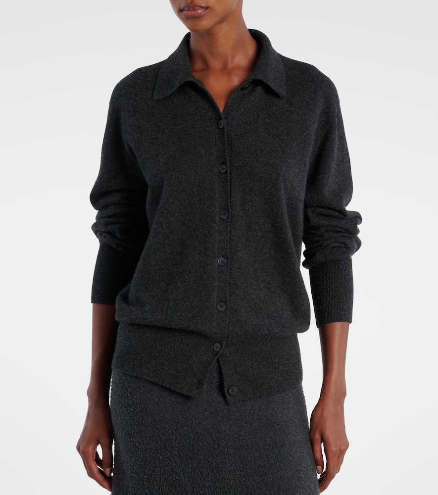 The Row Lillia Cashmere Cardigan In Gray