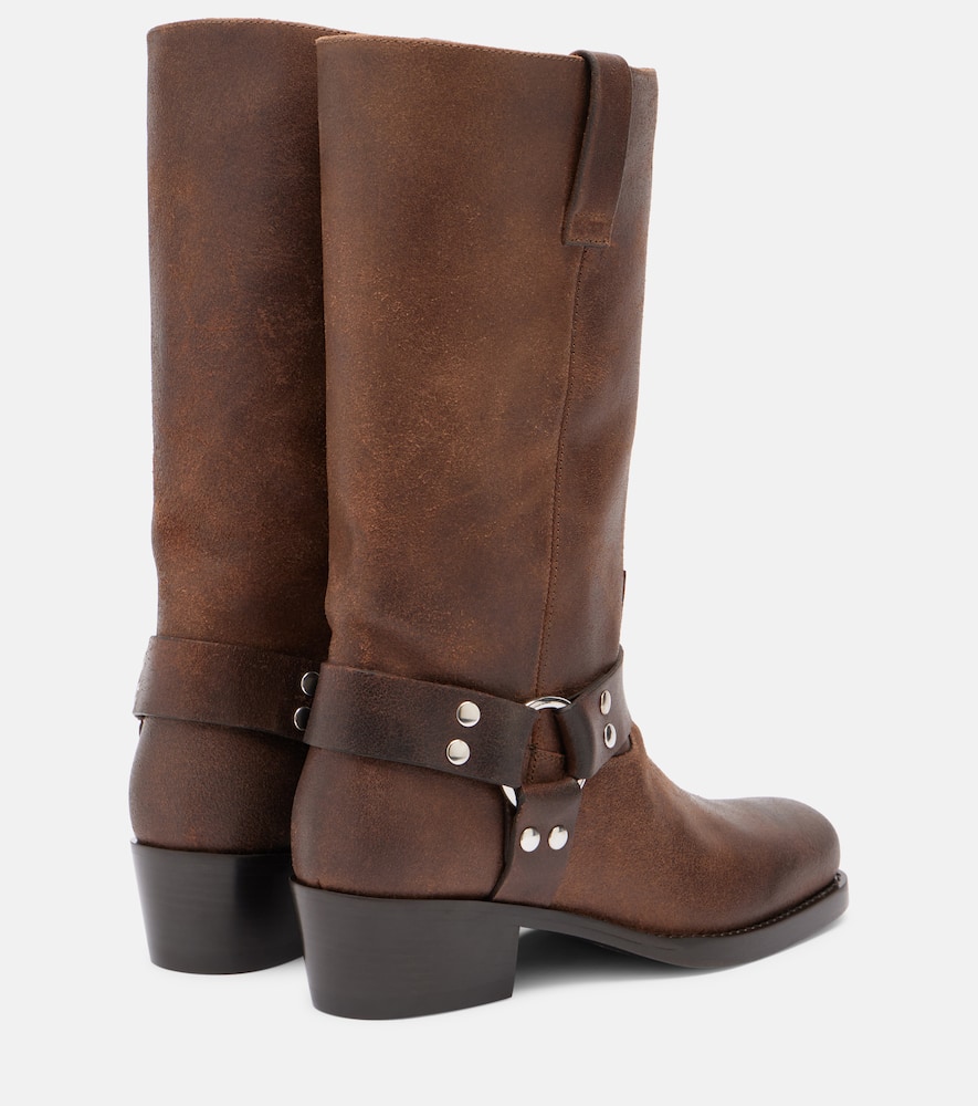 Paris Texas Roxy Distressed Leather Biker Boots