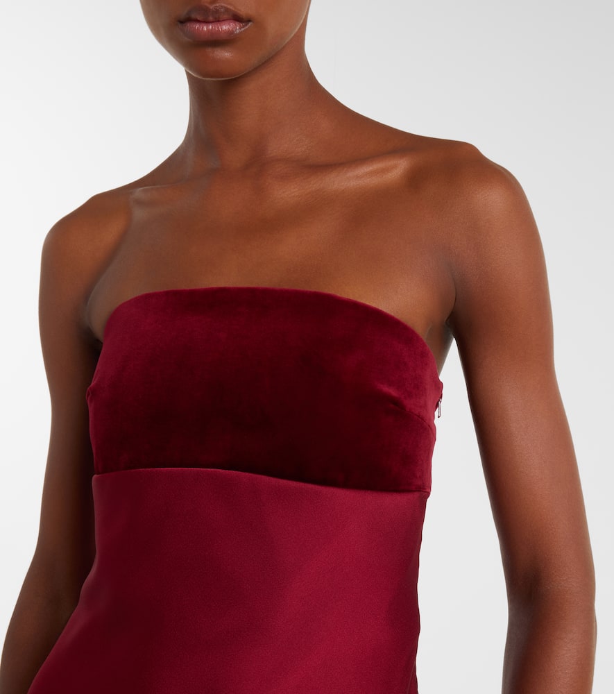 Max Mara Baia Cotton Satin Maxi Dress In Burgundy