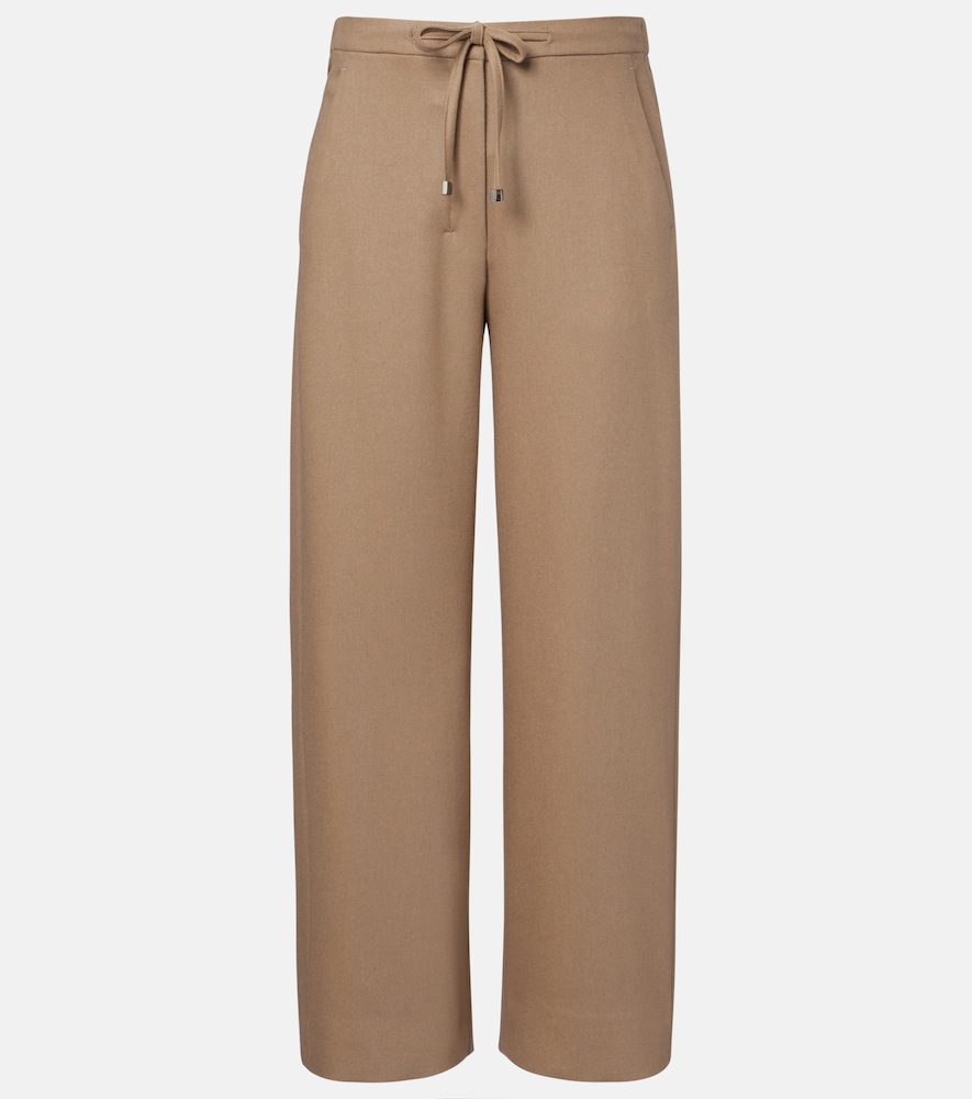 's Max Mara Wool Flannel Sweatpants In Brown