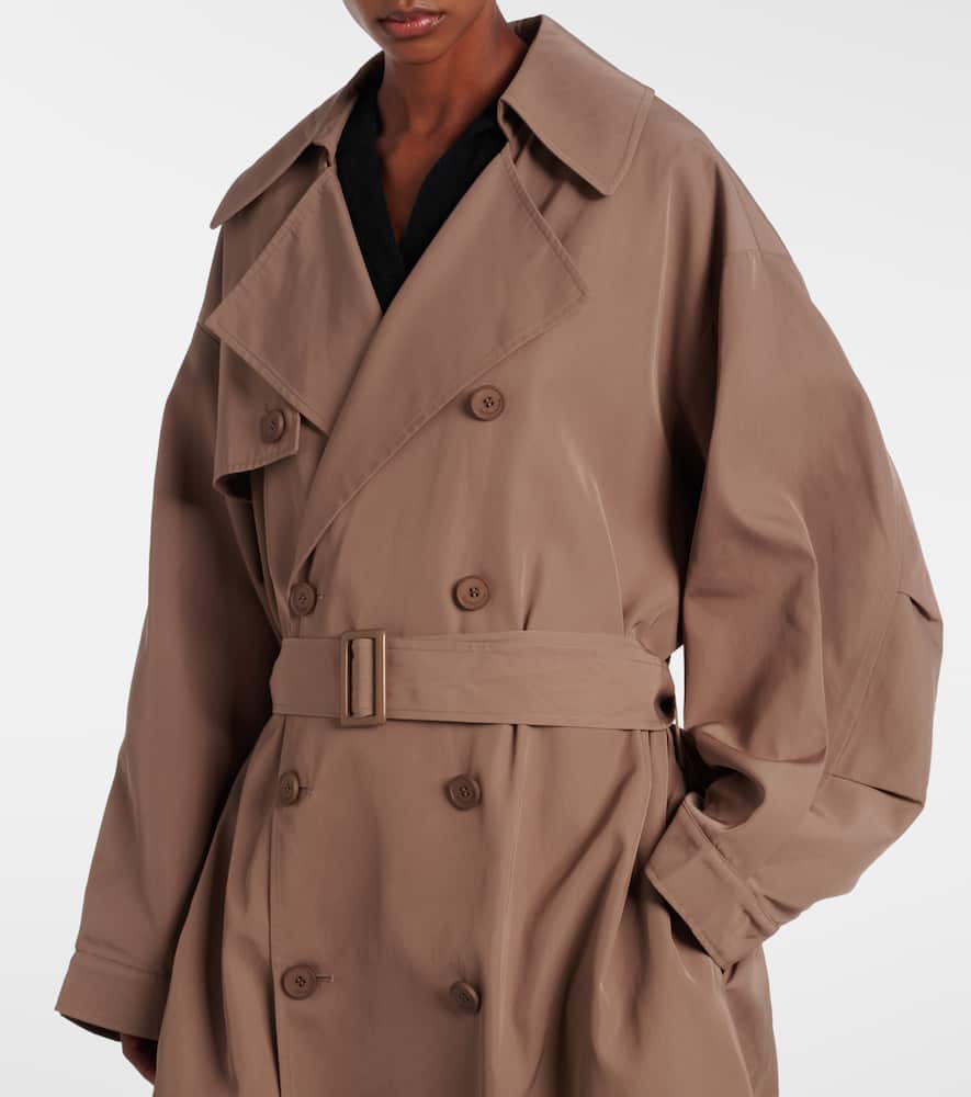 The Frankie Shop Double-breasted Belted Trench Coat In Brown