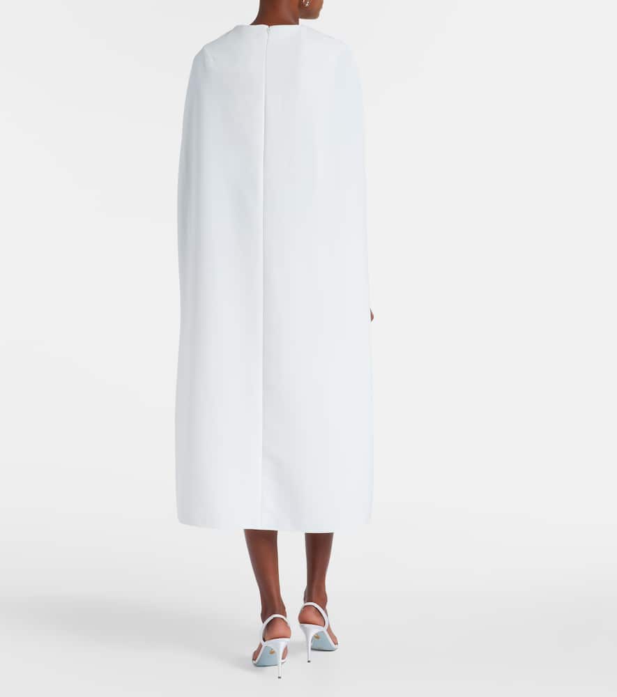 Safiyaa Bridal Oria Caped Crêpe Midi Dress In White