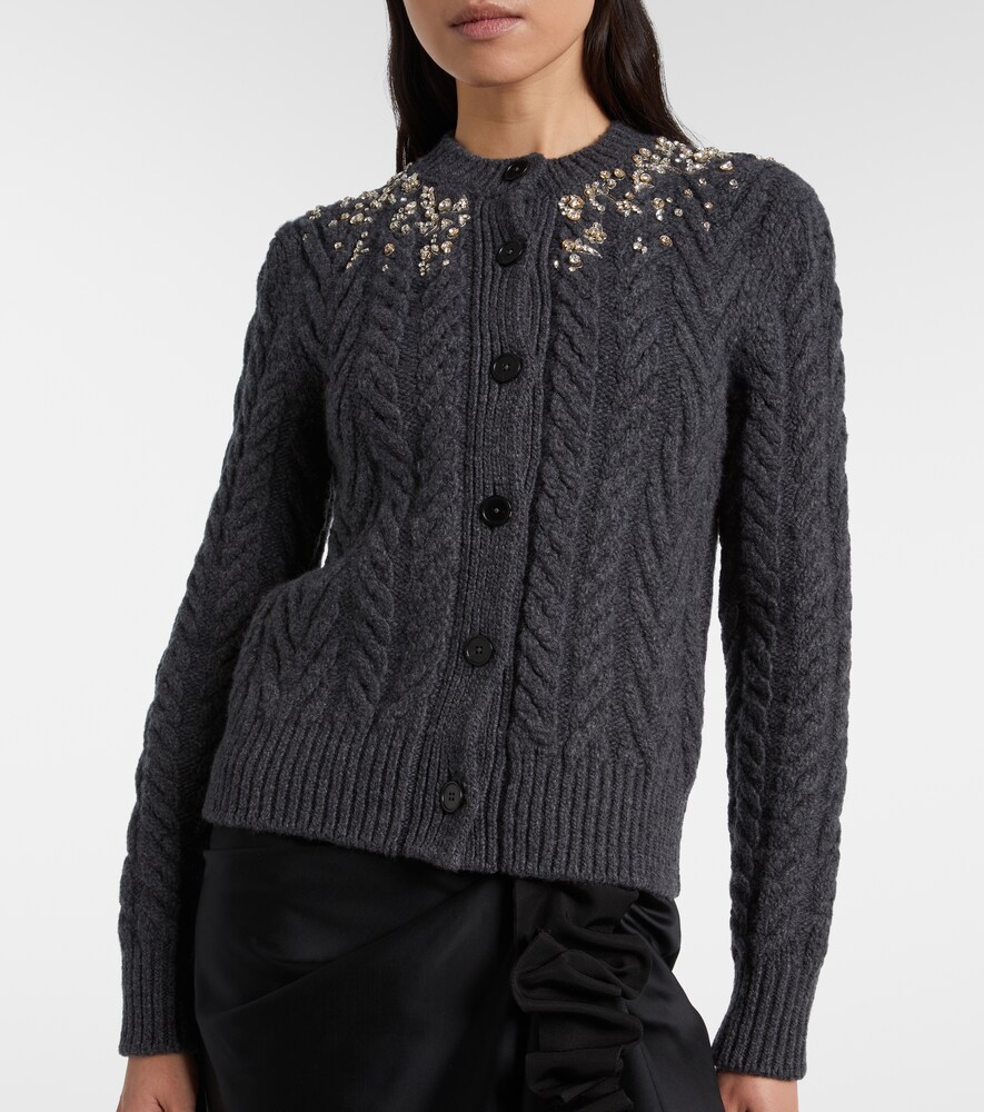  Mcqueen Mcqueen Verzierter Cardigan Aus Wolle Und Kaschmir 