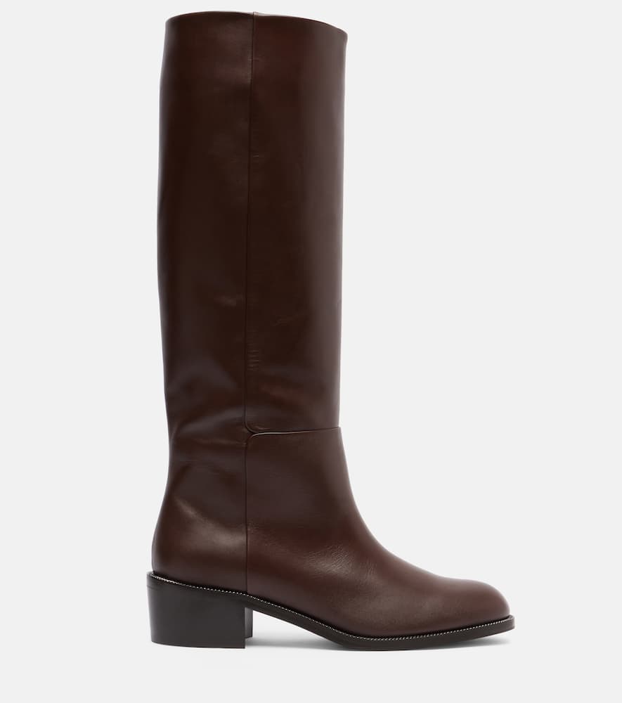 Aquazzura Sellier Leather Knee-high Boots In Brown