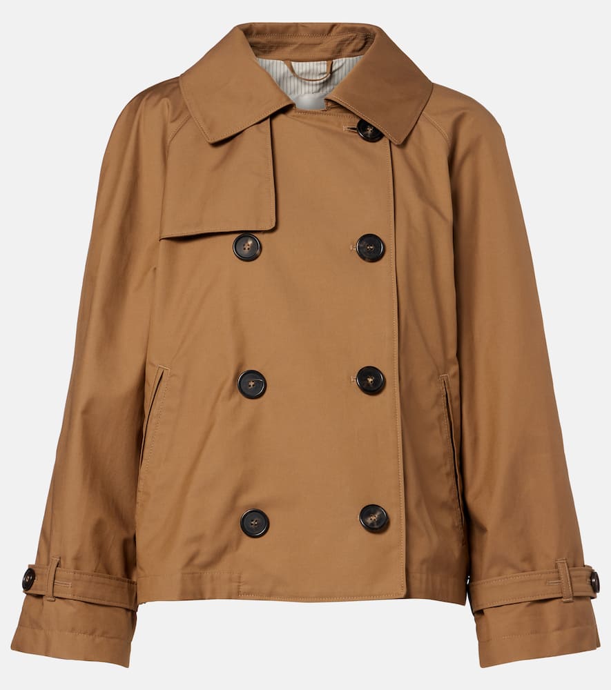 Max Mara The Cube Tesoro Cotton-blend Twill Jacket In Brown