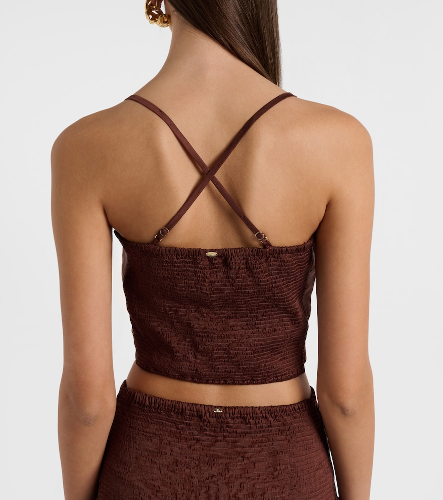  Poupette St Barth Poupette St Barth Palmire Satin Crop Top 