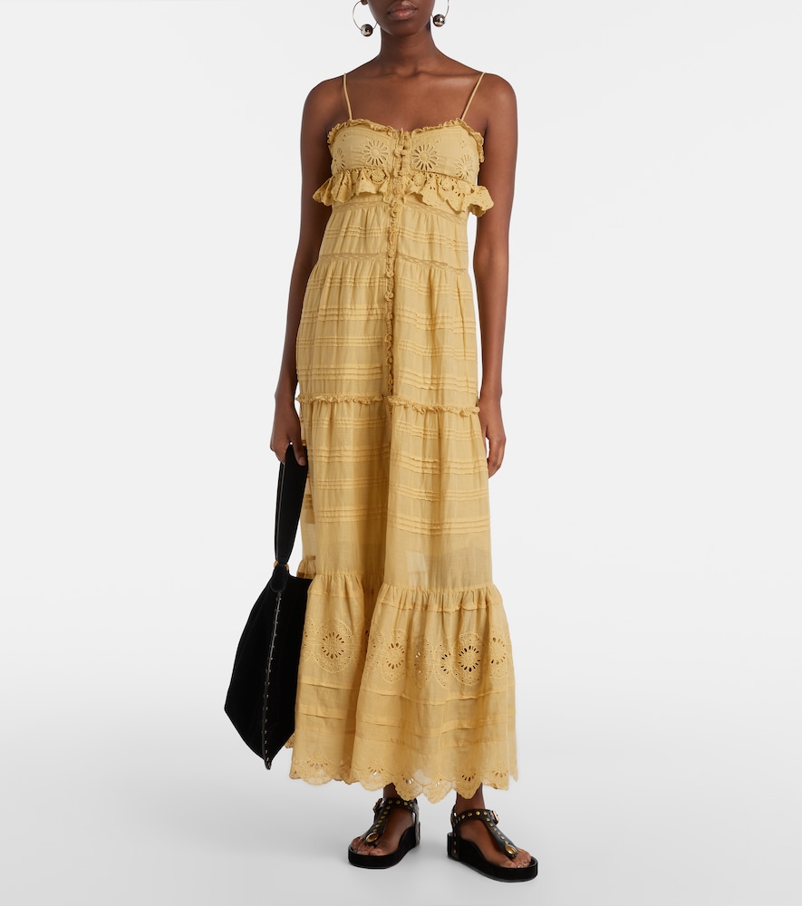 Marant Etoile Paule lace-trimmed cotton maxi dress