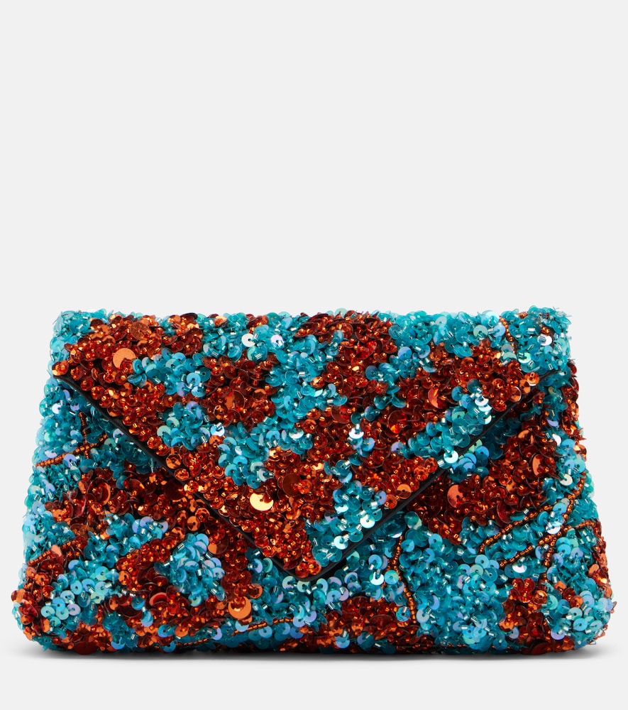 Dries Van Noten Dries Van Noten Embellished satin clutch　Dries Van Noten 装飾サテン クラッチ