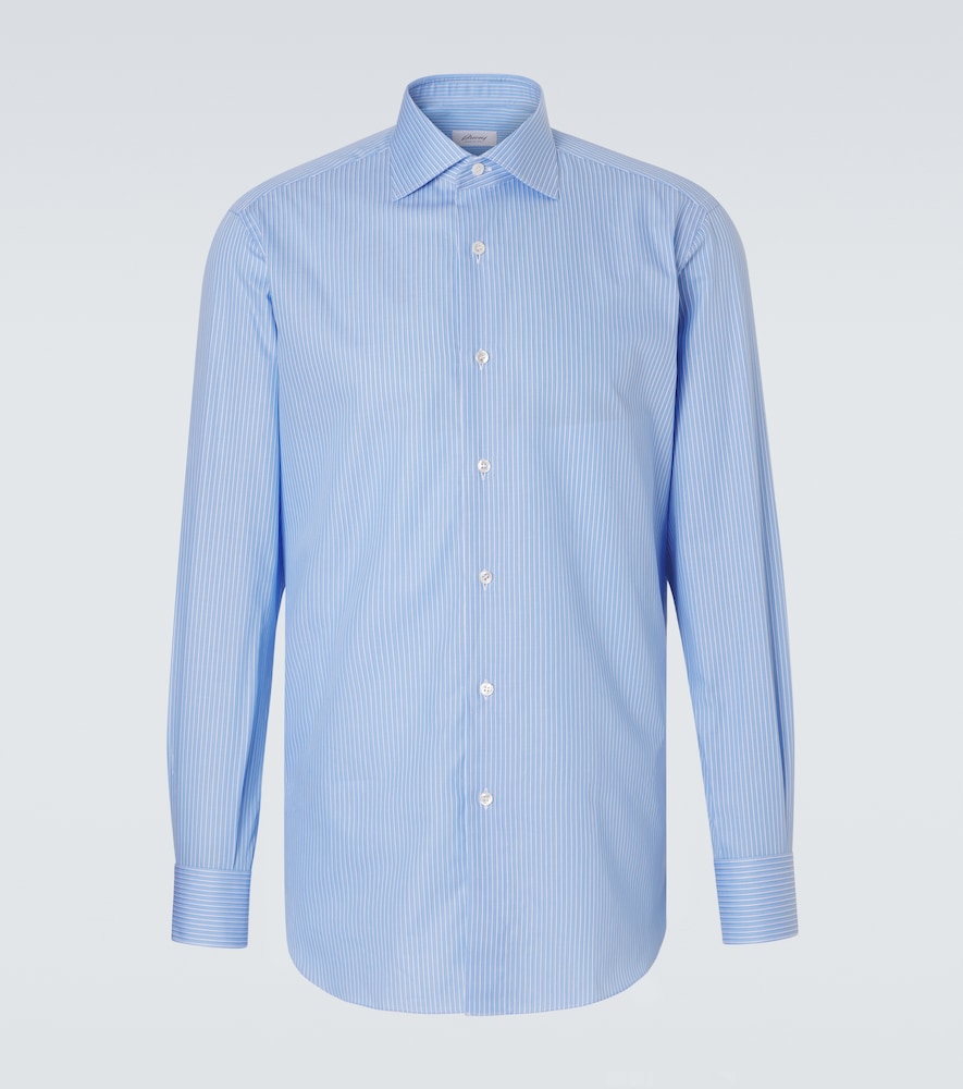 Brioni Striped cotton poplin shirt