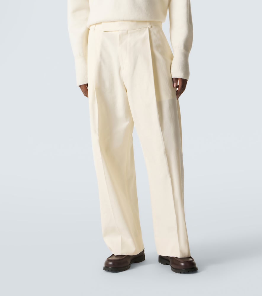  Studio Nicholson Studio Nicholson Pantalon Ample Pull En Coton Et Lin 