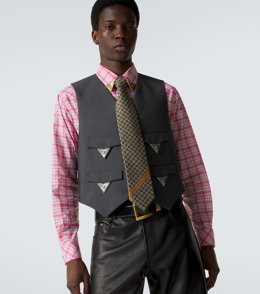  Versace Versace Corbata De Seda Estampada Con Logo 