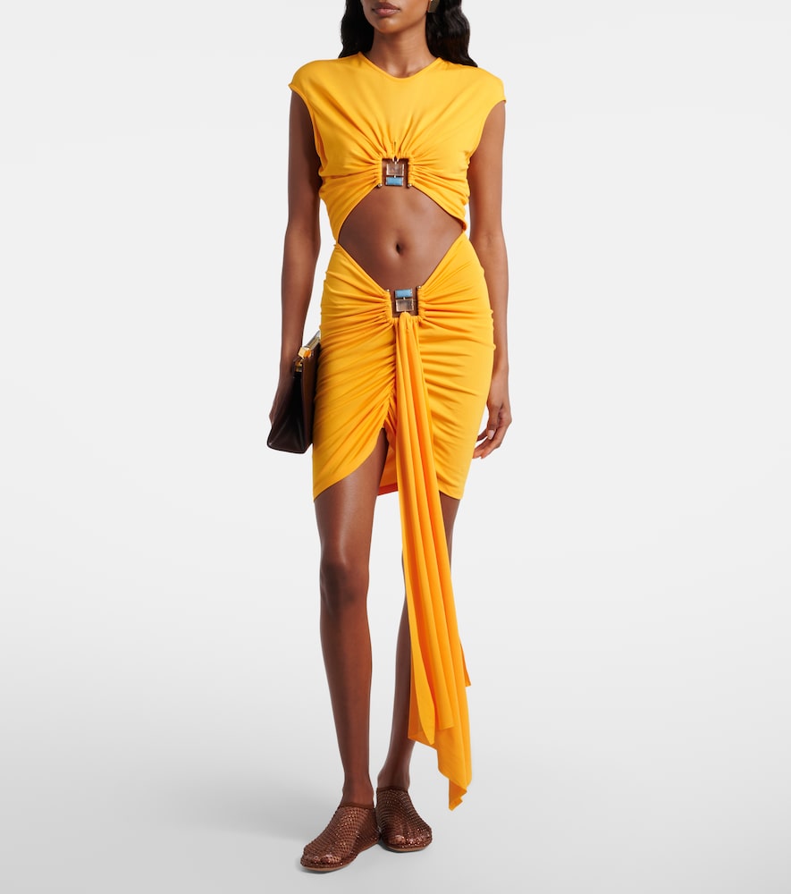  Christopher Esber Christopher Esber Bezel Quartz Disconnect Jersey Minidress 