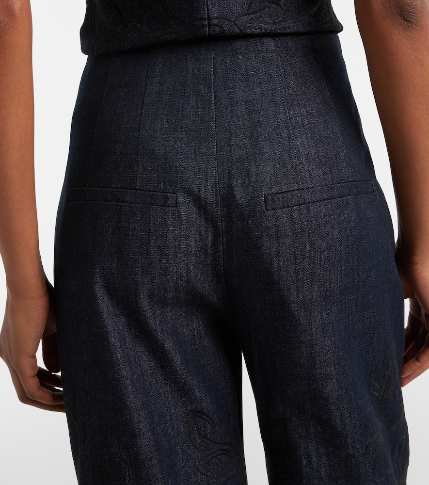  Veronica Beard Veronica Beard Weite Hose Osmoden Aus Baumwoll-chambray 