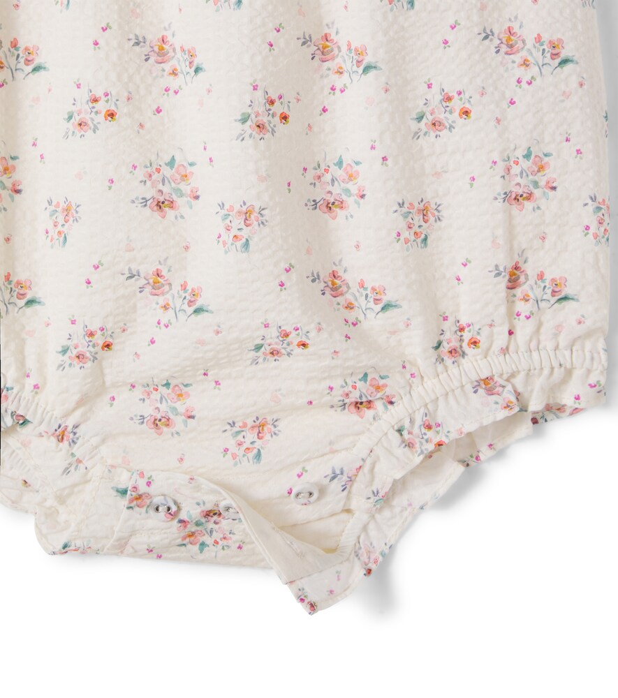  C'era Una Volta C'era Una Volta Baby Floral Ruffled Cotton Bodysuit 