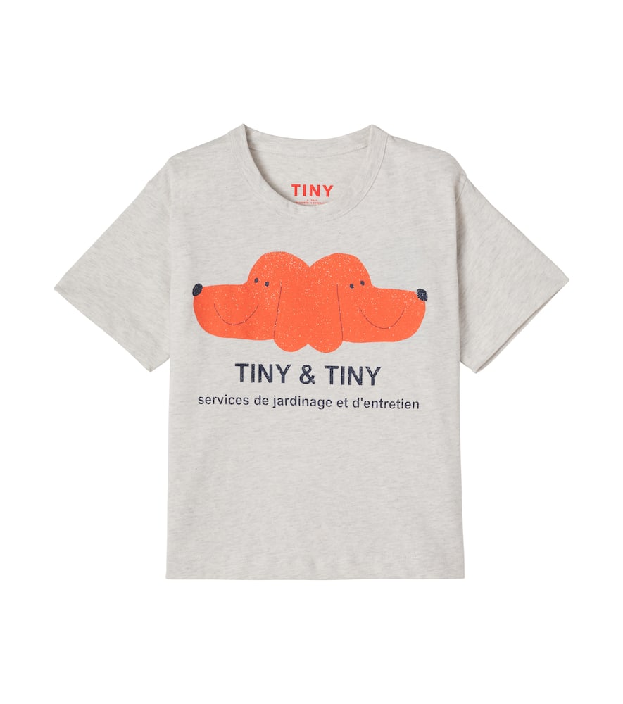Tinycottons Kids' Printed Cotton Jersey T-shirt In Blue