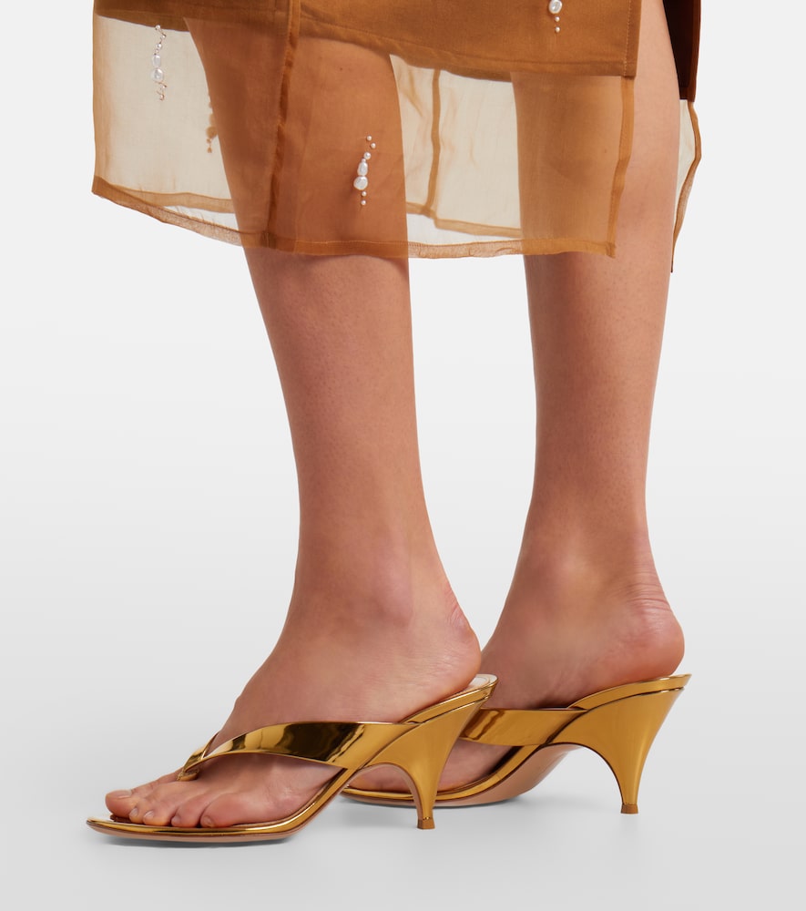 Gianvito Rossi Sofia metallic leather mules