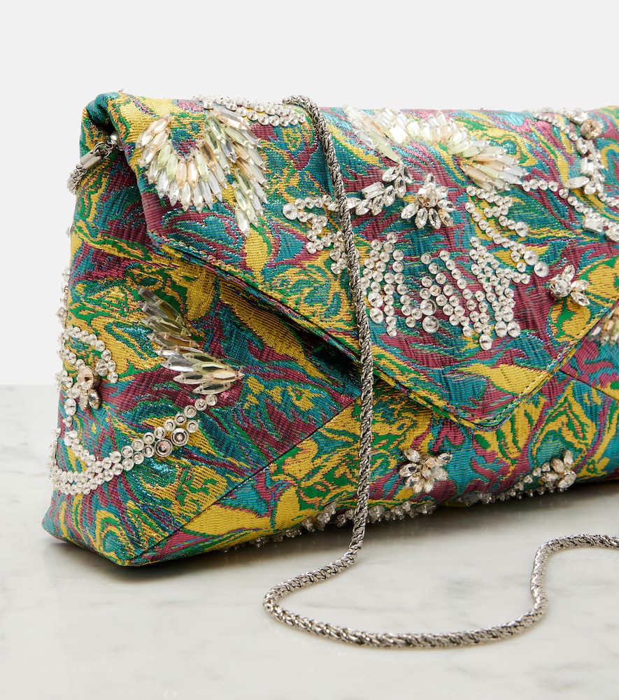  Dries Van Noten Dries Van Noten Envelope Small Embellished Jacquard Clutch 