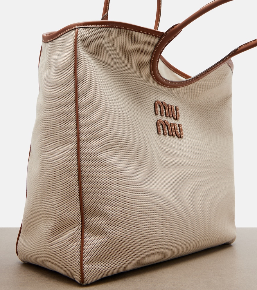  Miu Miu Miu Miu Tote Bag Ivy Aus Canvas Mit Leder 