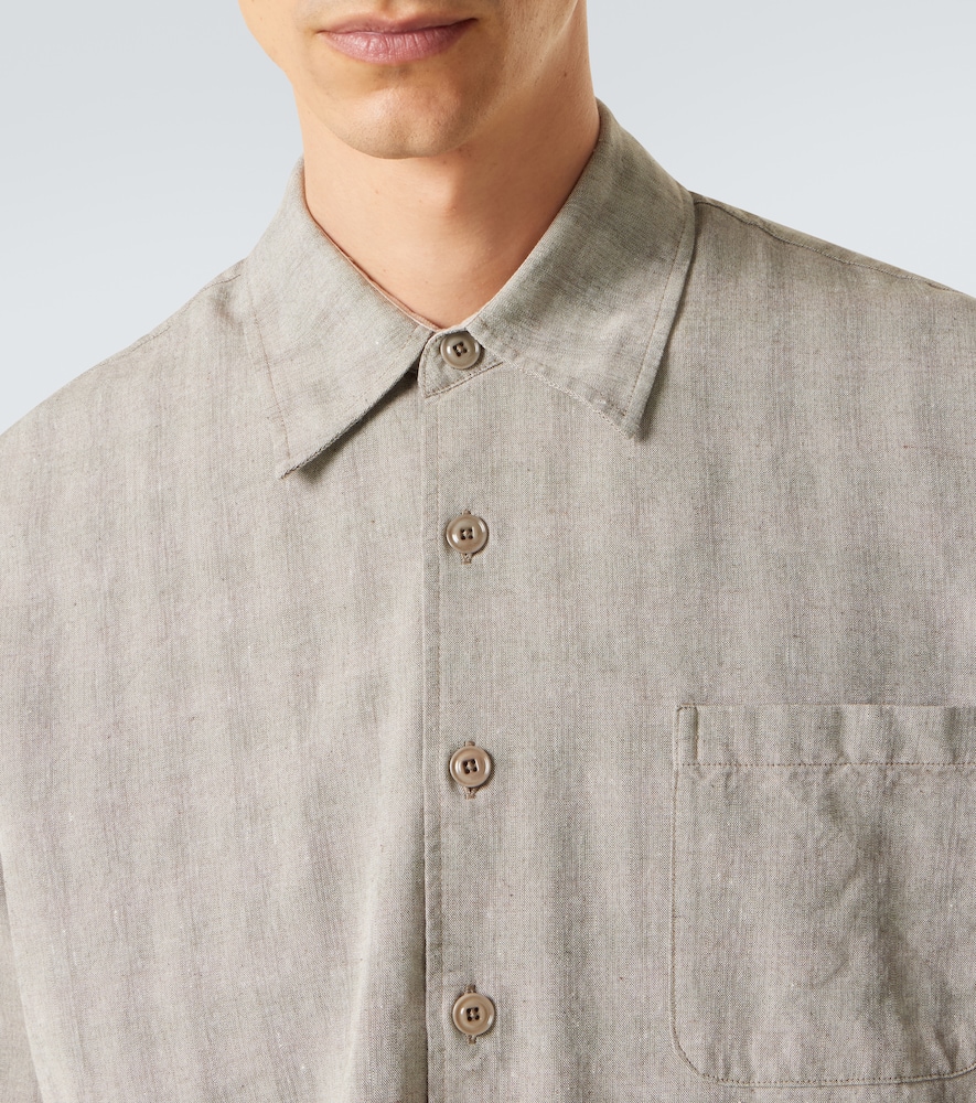 Above Striped Cotton And Linen-Blend Shirt