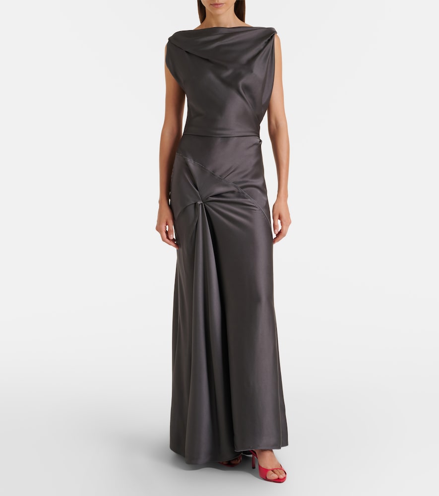 Victoria Beckham Posy draped gathered crêpe satin gown