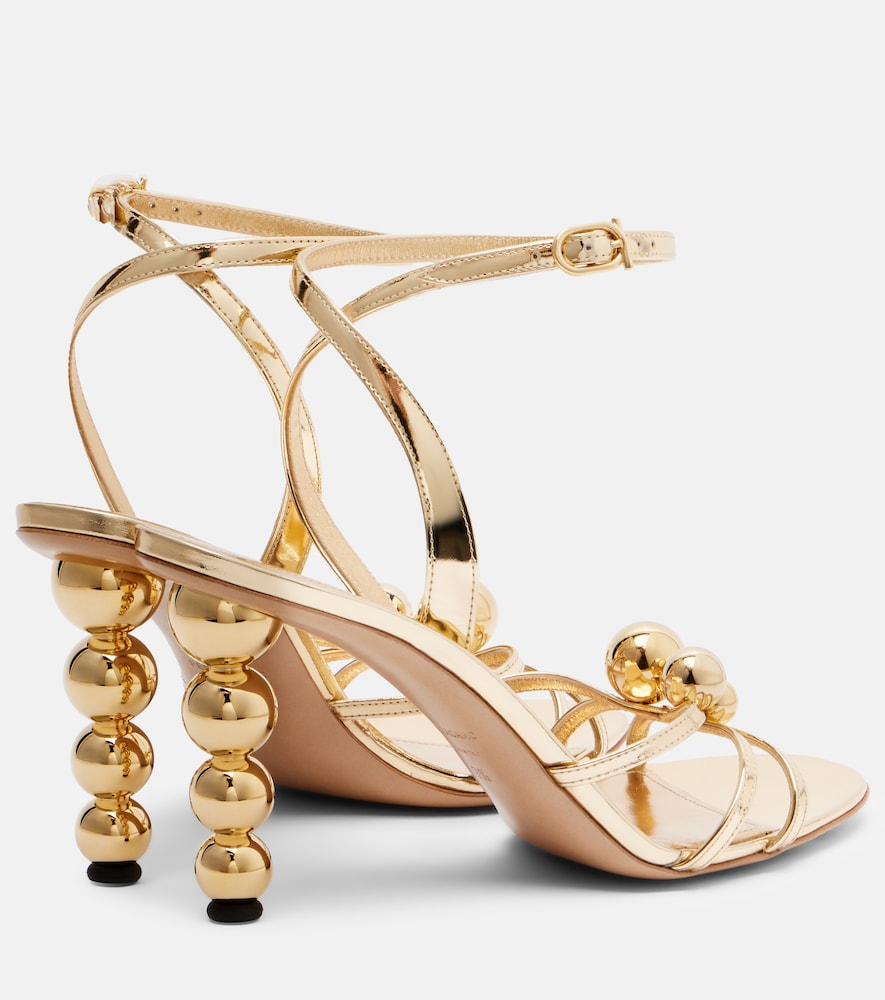  Ferragamo Ferragamo Karina Metallic Leather Sandals 