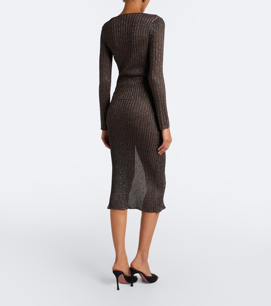 Striped Lamé Midi