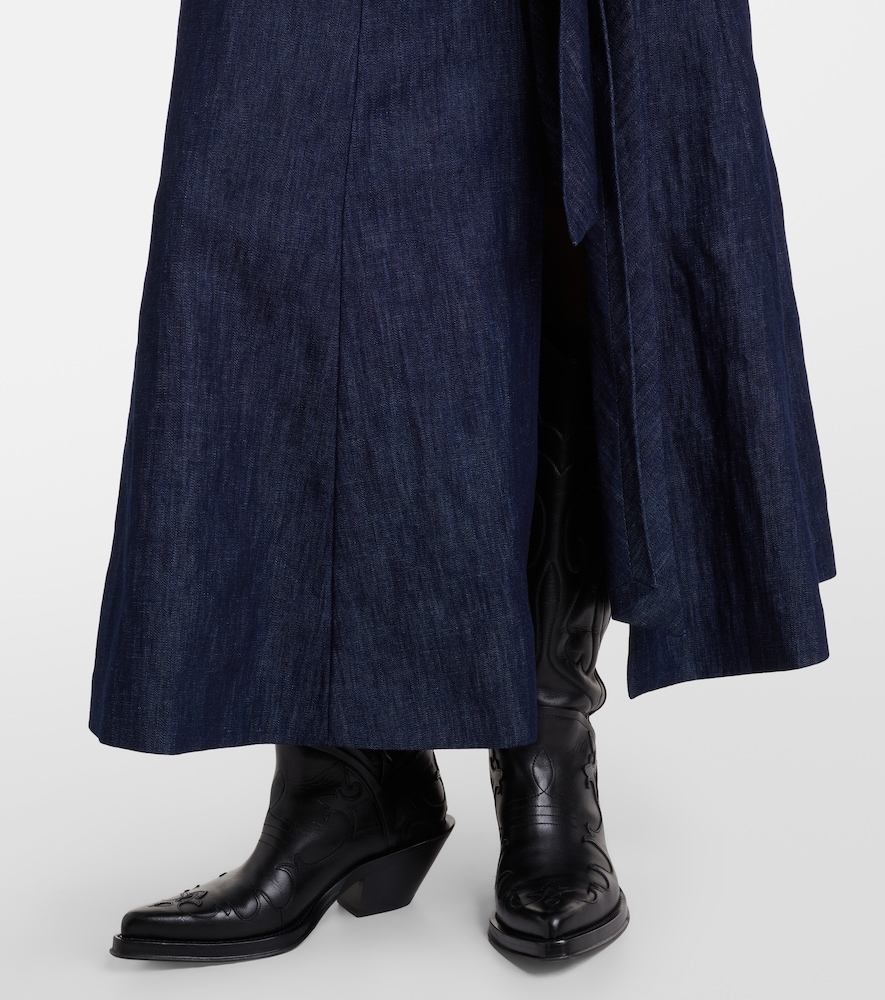 Zivan Cotton And Linen Denim Midi