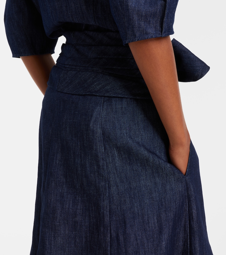 Zivan Cotton And Linen Denim Midi