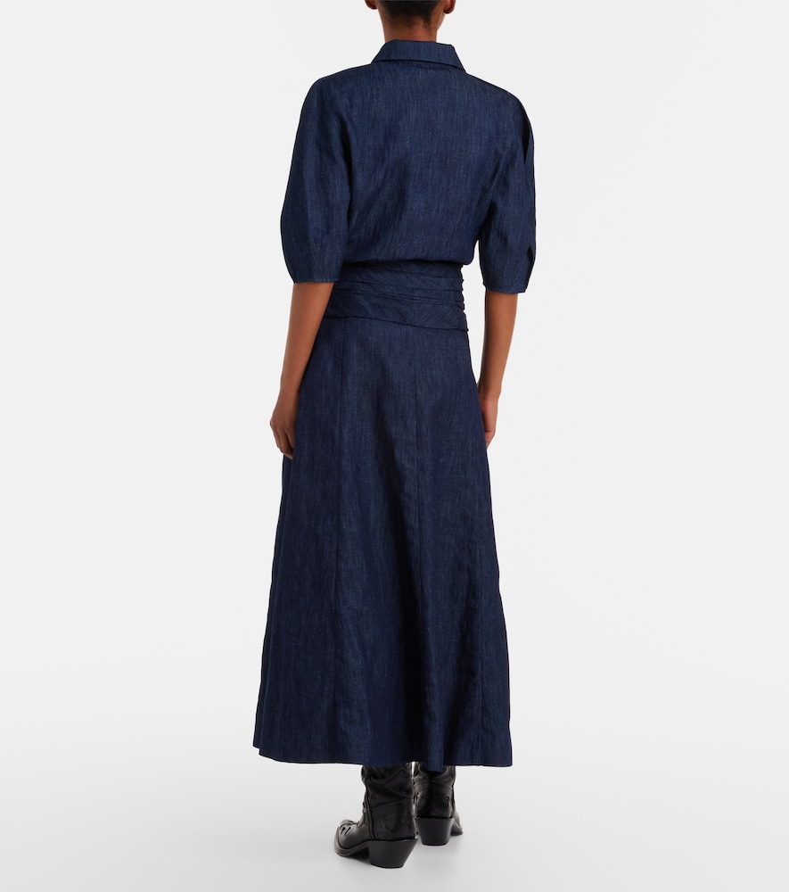 Zivan Cotton And Linen Denim Midi