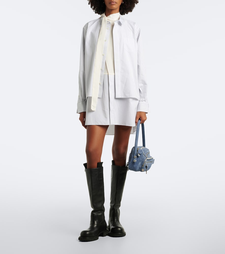 Layered Striped Cotton-Blend Poplin Shirt