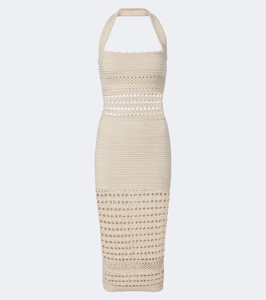 Retroféte Retrofête Jaycee Crochet Cotton-blend Midi Dress In White