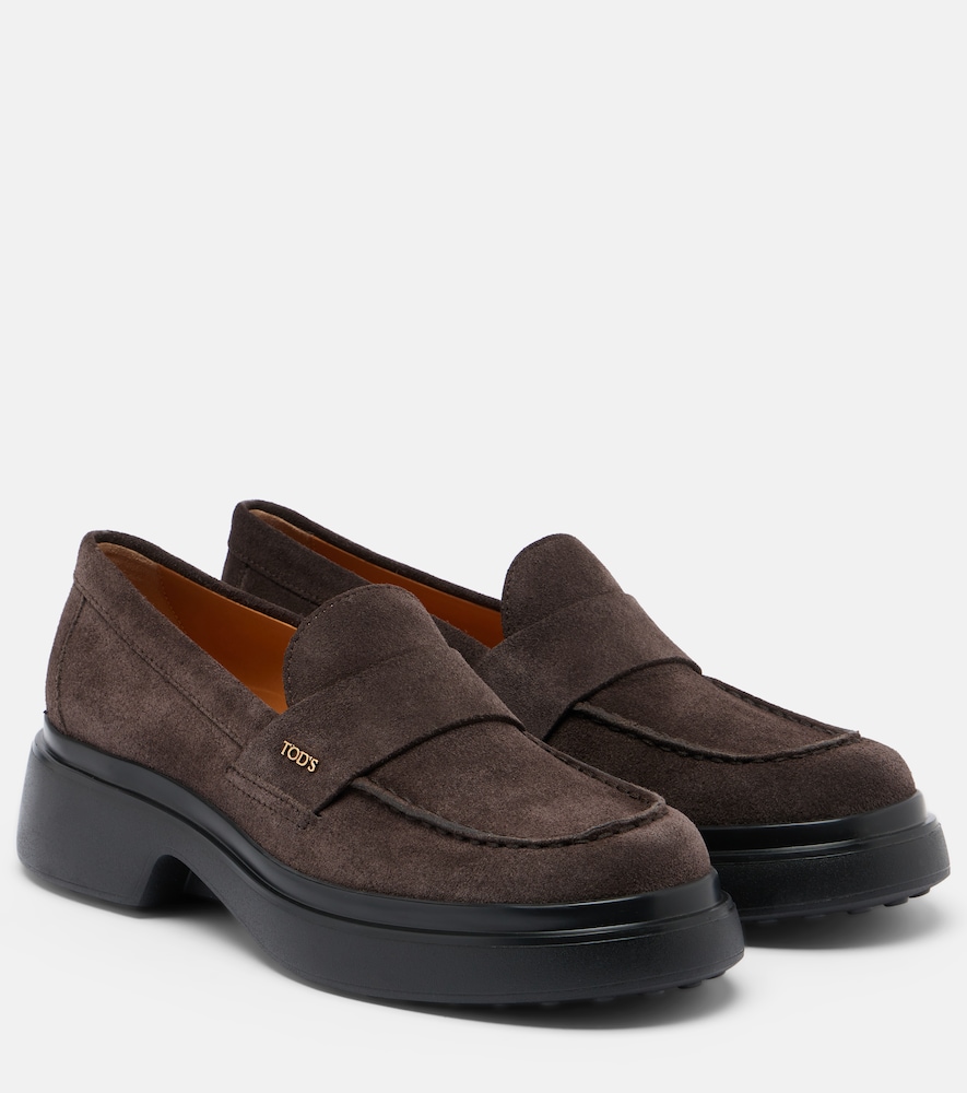 Verzierte Loafers aus Veloursleder