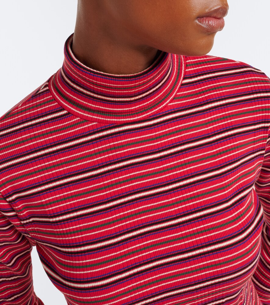 Striped Cotton-Blend Turtleneck Sweater