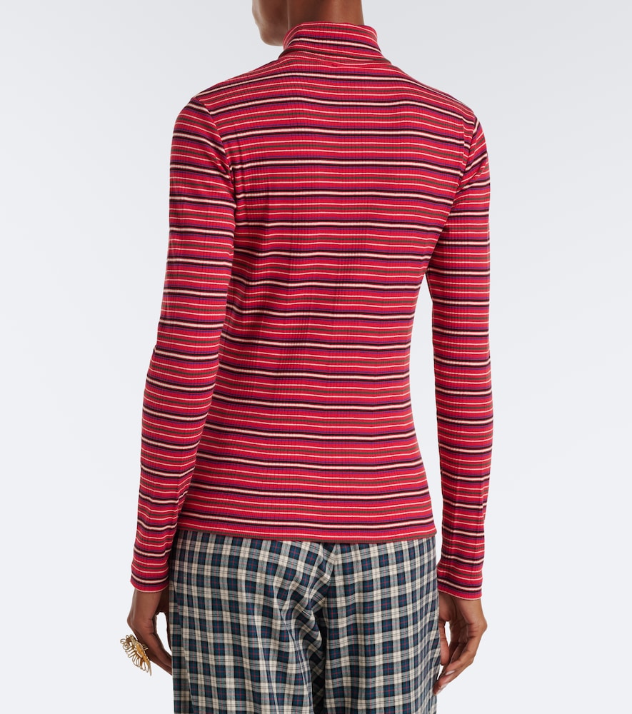 Striped Cotton-Blend Turtleneck Sweater