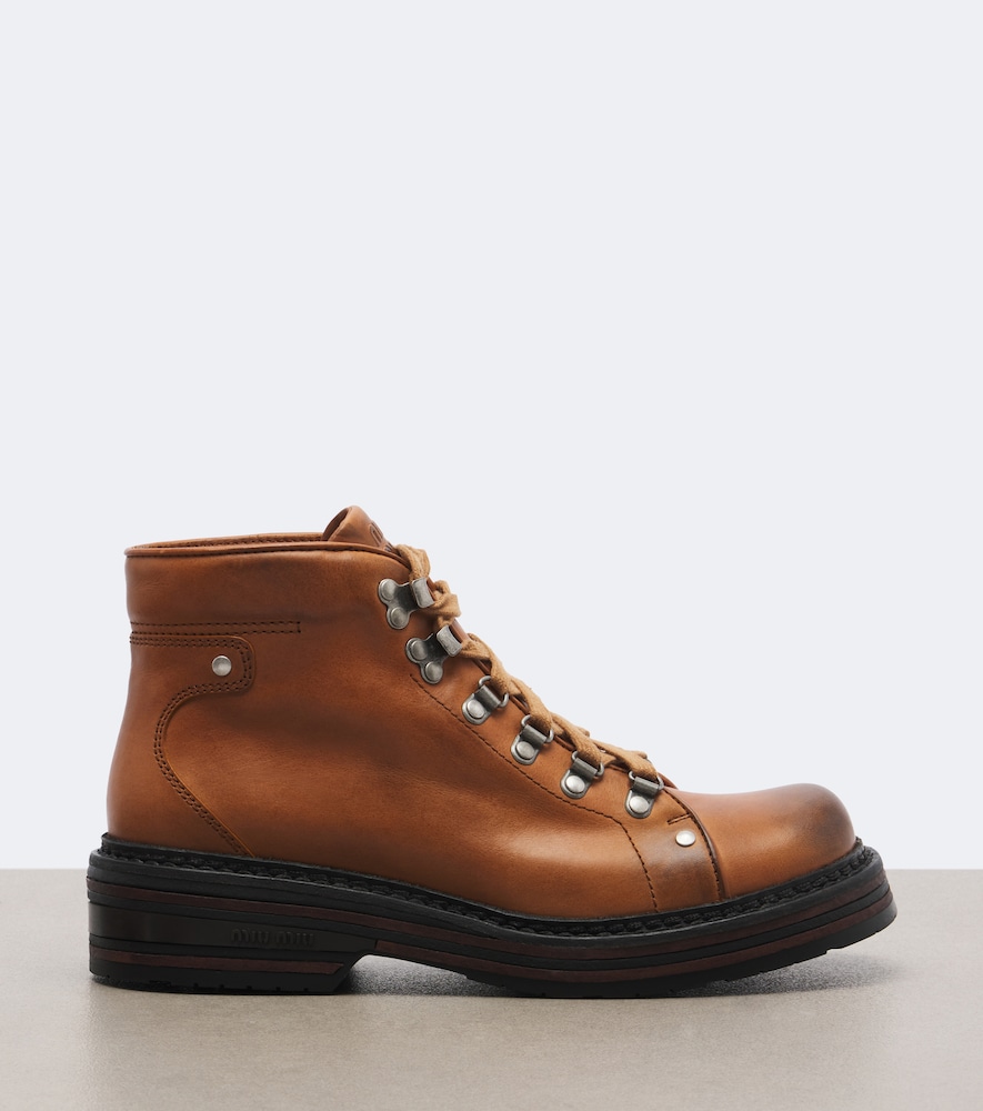 Leather Lace-Up Boots