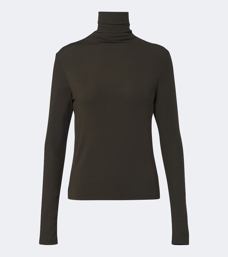 Top in jersey a collo alto