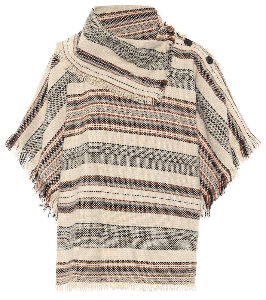 Jacoya striped tweed poncho by Isabel Marant, ?oile