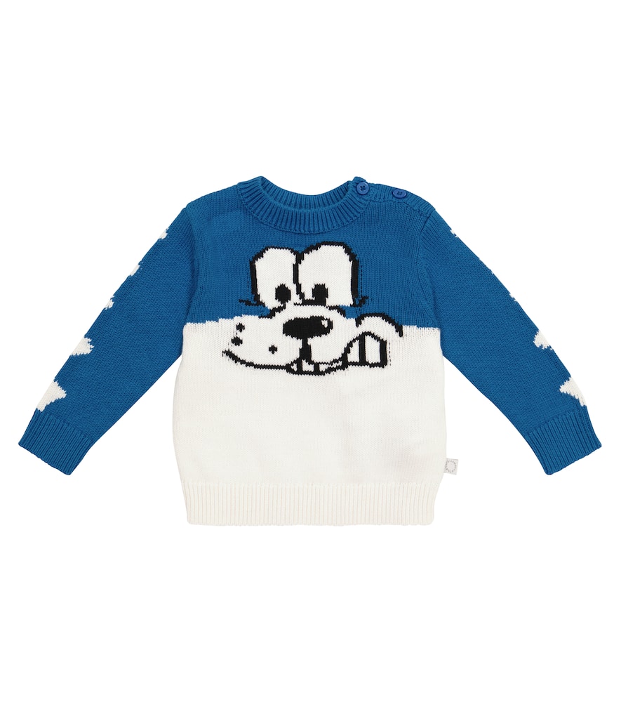 Stella McCartney Kids Dog intarsia cotton-blend sweater