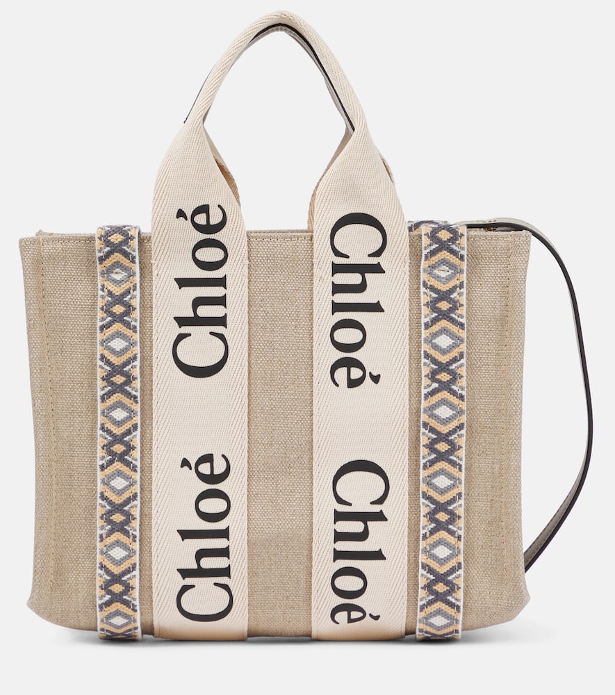 Chloé Woody Small embroidered canvas tote