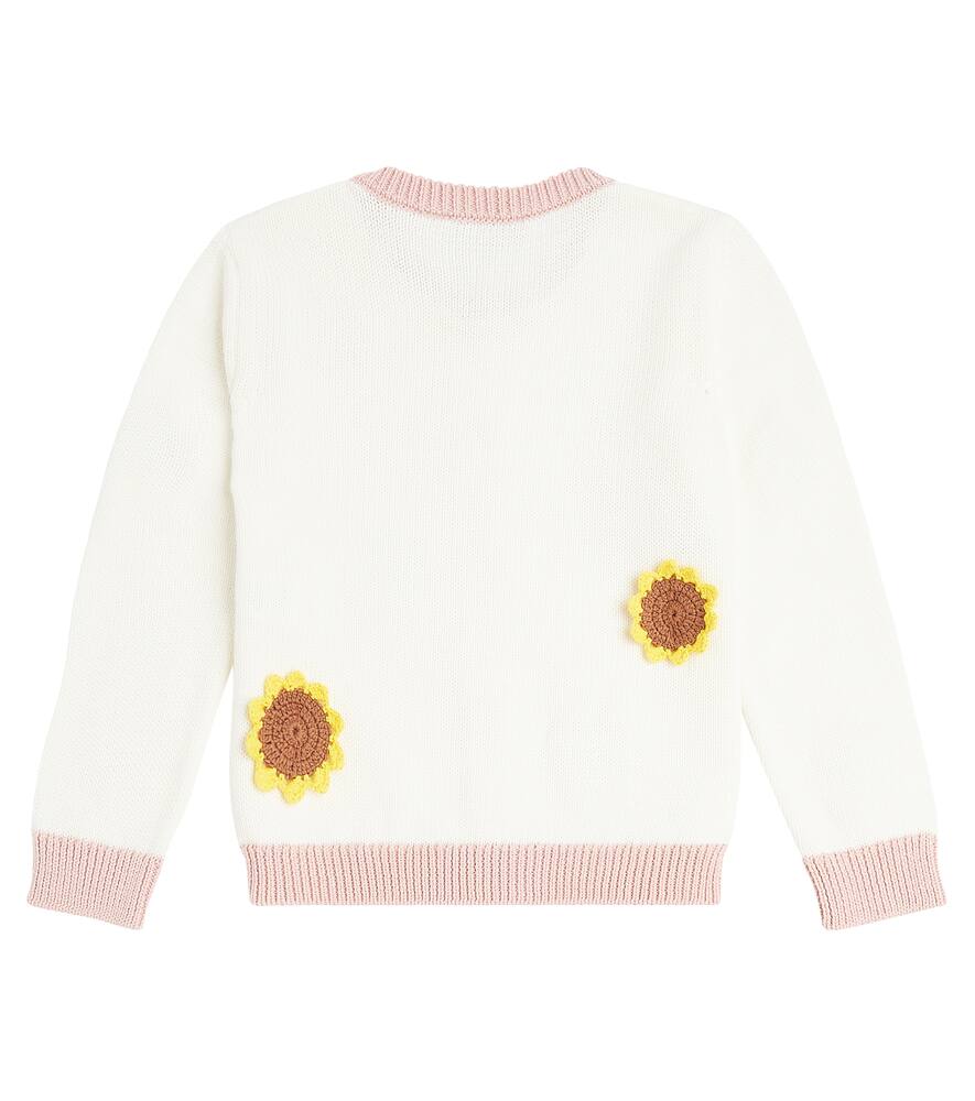 Shop Stella Mccartney Embellished Cotton Cardigan In White