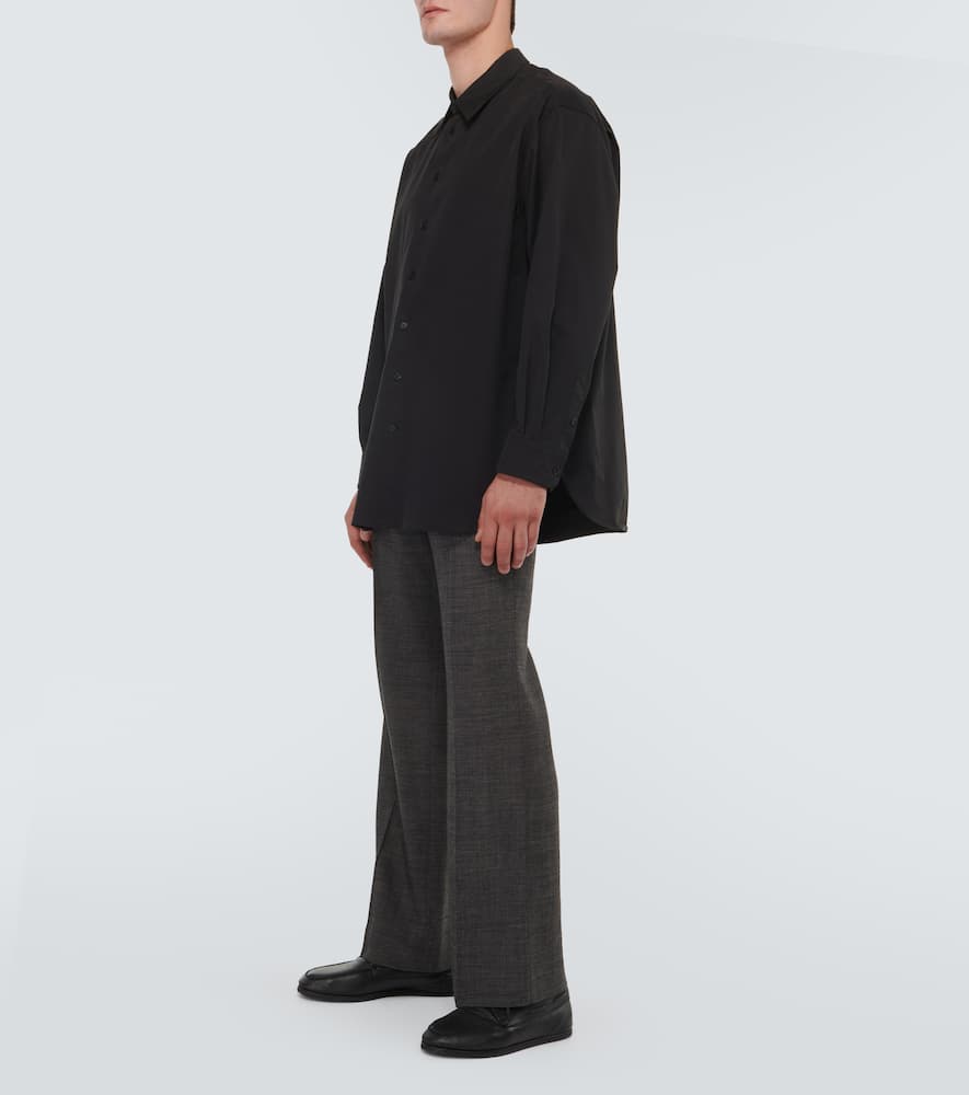 The Row Lukre Oversized Cotton-blend Poplin Shirt In Black