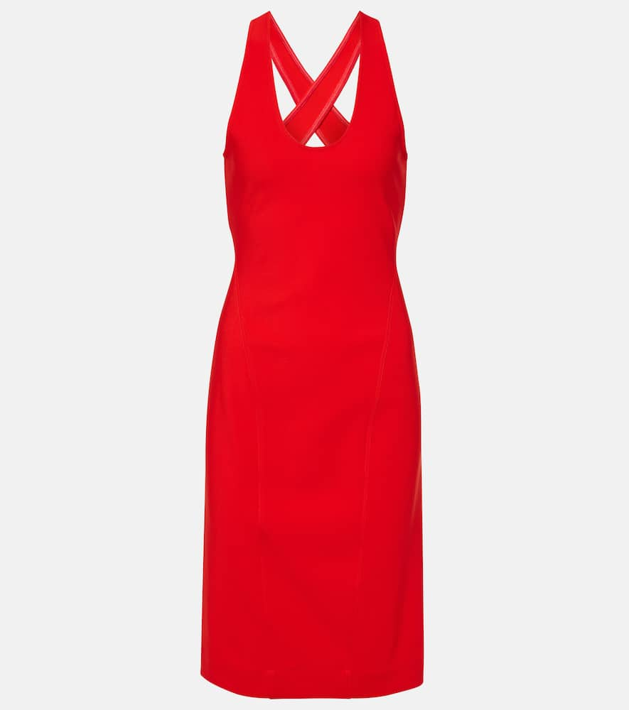 Alaïa Open-back Midi Dress In Rouge Vif