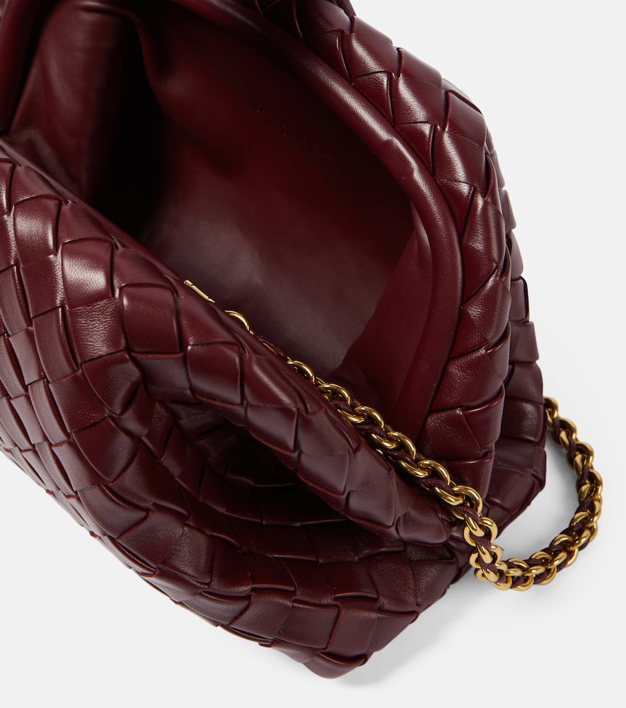 Bottega Veneta Lauren 1980 Intrecciato Leather Clutch In Red