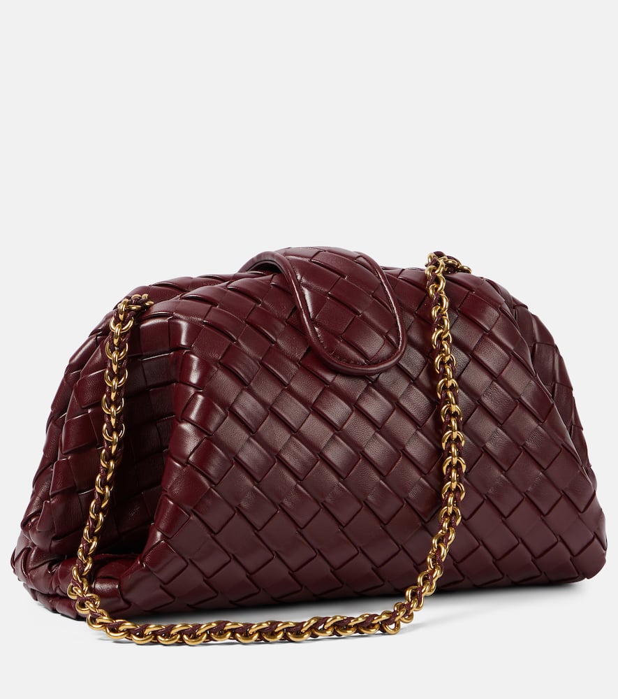 Bottega Veneta Lauren 1980 Intrecciato Leather Clutch In Red