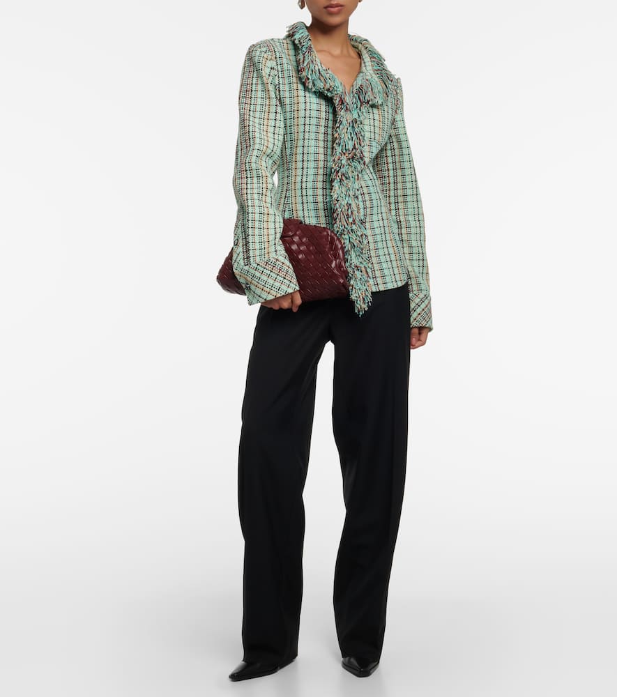 Bottega Veneta Lauren 1980 Intrecciato Leather Clutch In Red