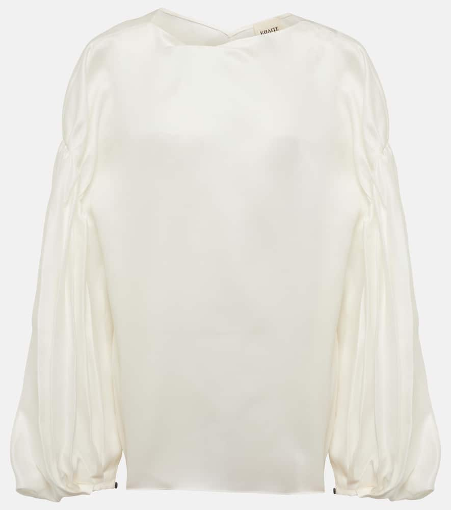 Khaite Quico Silk Blouse In White