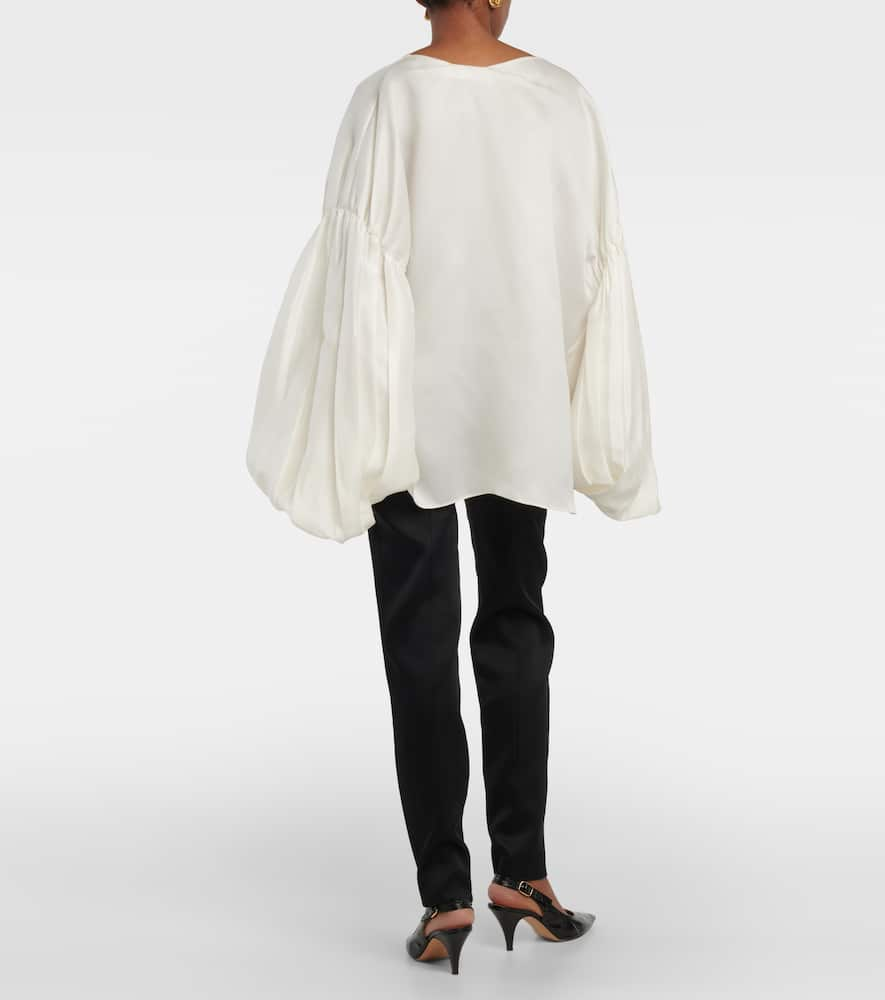 Shop Khaite Quico Silk Blouse In White